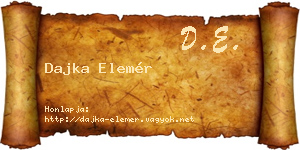 Dajka Elemér névjegykártya